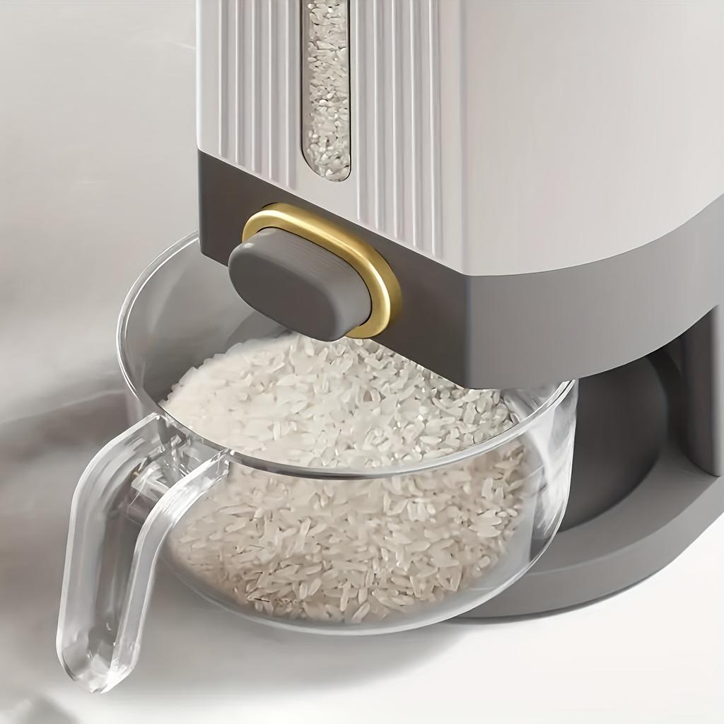 Airtight Rice Storage Container 22lbs Moisture-Proof Large Capacity Rice Dispenser with Measuring Cup for Kitchen Cereals Grains