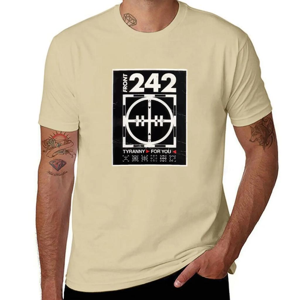 Dès Front 242 Pour T-Shirt Custom Shirt Korean Fashion Graphic T Shirts Street Wear Vintage T Shirt Men