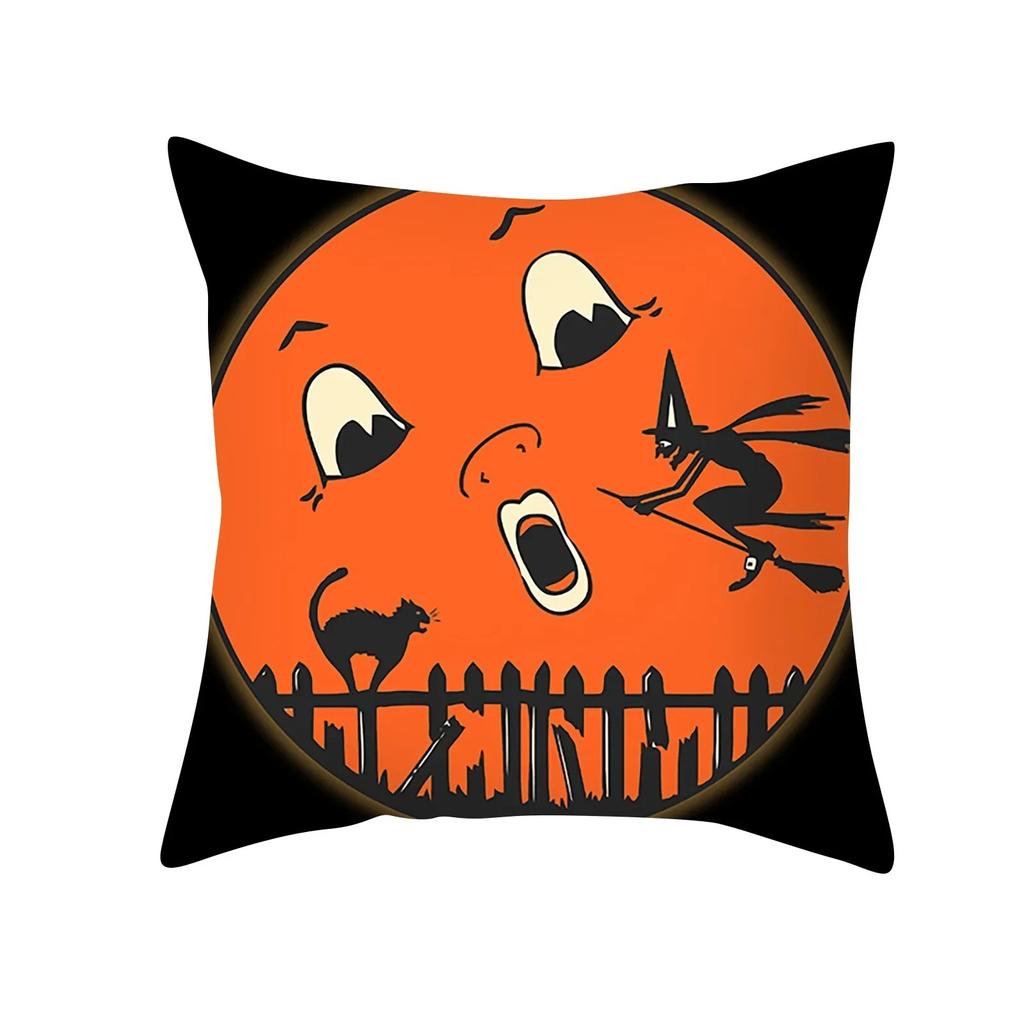 Halloween Decorative Pillow Pumpkin Pumpkin Witch Cushion Cover Is Suitable for Home Living Room Sofa WSH Room Decoration