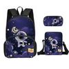 Classic Popular astronaut space 3D Printed 3pcs/Set pupil School Bags Laptop Daypack Backpack Inclined shoulder bag Pencil Case