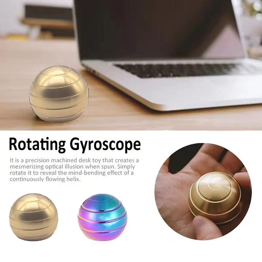 Colorful Rotating Tabletop Ball, Fingertip Top Toy, Round Ball, Leisure Stress Relief Toy, Office Gold, Dazzling Colors