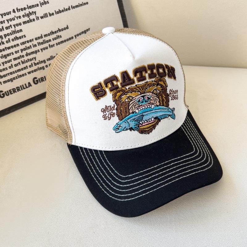 American Retro Baseball Cap Mesh Breathable UPF50+ Unisex Hip Hop Streetwear Adjustable Vintage Sun Hat