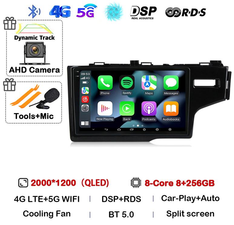 Android 14 Auto For Honda Jazz 3 2015-2020 Fit 3 GP GK 2013-2020 RHD Car Radio Multimedia Player Navigation Stereo GPS Head Unit