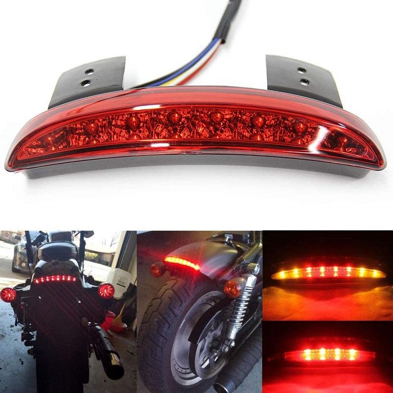

Motorcycle LED Brake Tail Light Turn Signal Rear Fender Tailing Edge Brake Warning Light For Honda Shadow Spirit VT 1100 750 красный