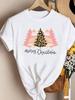 (Asian Size)tree sweet New Year Clothing T Shirt Women Fashion Christmas Festival Tee Top Print Woman Short Sleeve Graphic T-shirts