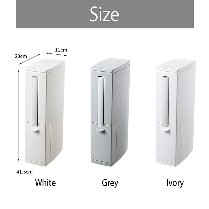 

Набор из 3 пластиковых узких пластиковых мусорных ведер с туалетной щеткой, мусорное ведро для ванной комнаты, мусорные баки, мусорное ведро, диспенсер для мусорных пакетов серый