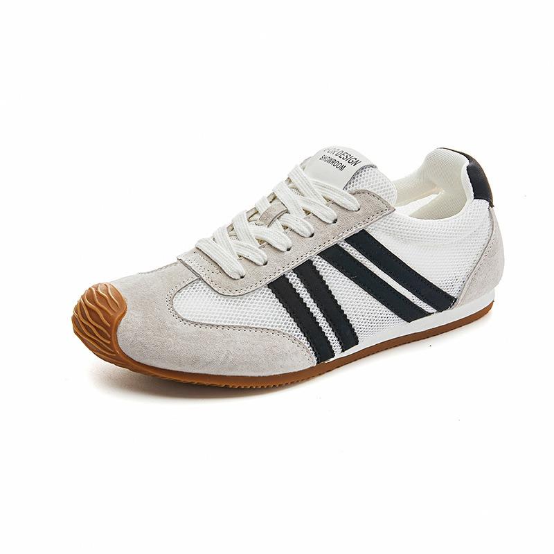 Leather Women's New Summer Thin Leather Mesh Breathable Leisure Sports Flat Bottom