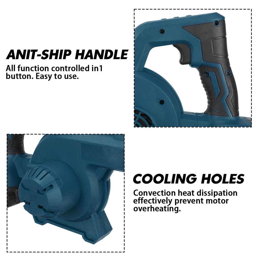 Cordless Electric Air Blower Vacuum Handheld Leaf Collector Turbo Blower Computer Dust Cleaner for 18v Battery 98VF 2000W