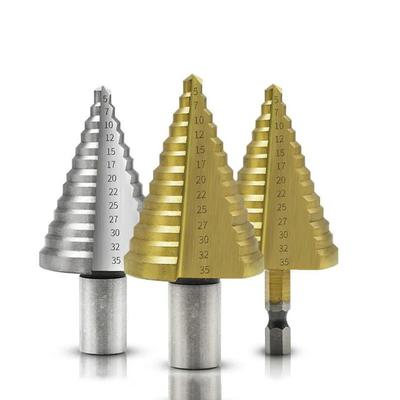 Trappenboor Hout Metaal Boor HSS Elektrisch Gereedschap Gatzaag Industriële Ruimer Gereedschap Accessoires 5-35MM High Speed Staal