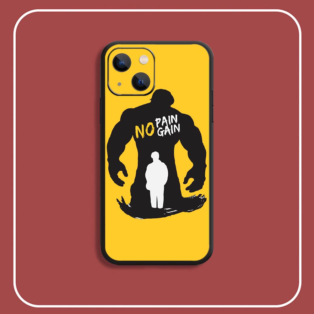 Pouzdro na telefon No Pain No Gain pro iPhone Samsung Galaxy Redmi Xiaomi Oppo OnePlus Note SA 7 8 9 10 11 12 13 14 20 21 22 23 53 54 Pro Max Plus Ultra