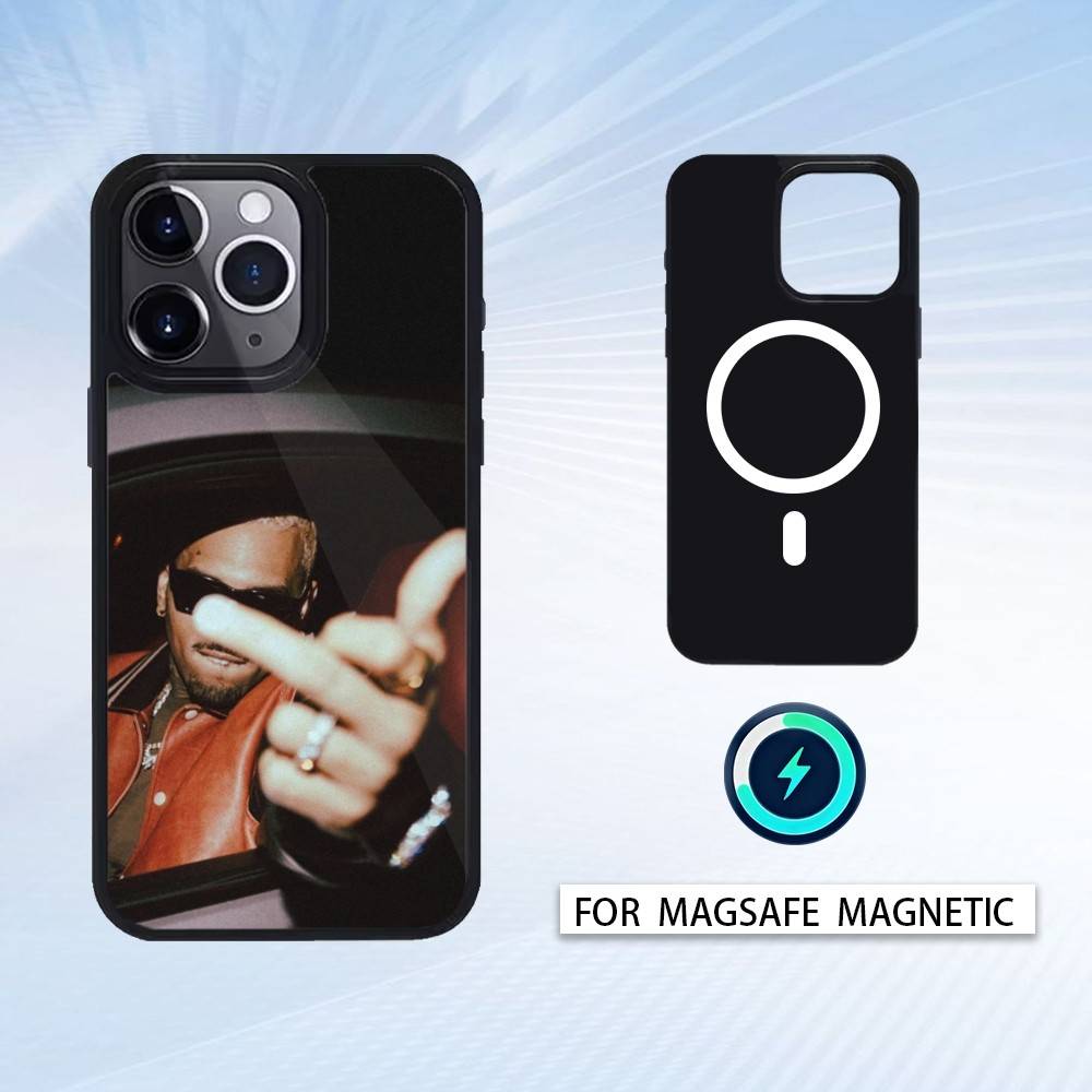 Chris Brown American Rapper Phone Case For iPhone 17,16,15,14,13,12,Pro,Max For Magsafe Magnetic Wireless Charging