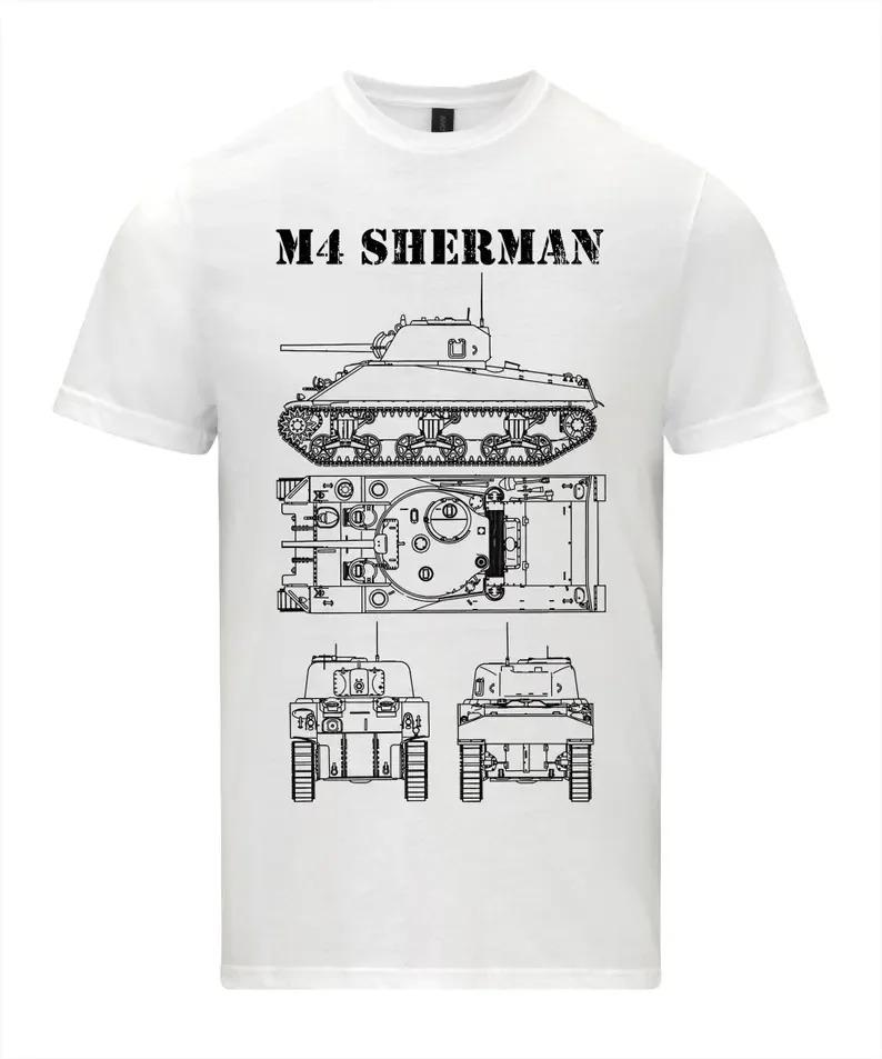 2026 M4 SherUnisex Tank Technical Drawing TShirt M4A4 Warrior Premium Soft Cotton HighQuality Comfortable Women And Unisex Tshirt