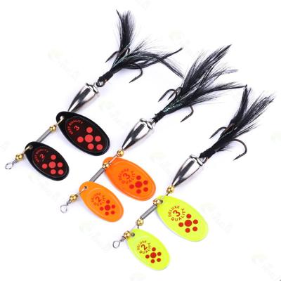 6.5cm-13g-4#hook Spinner Bait Double Rotating Sequin Metal Fishing Lure With Feather Treble Hooks