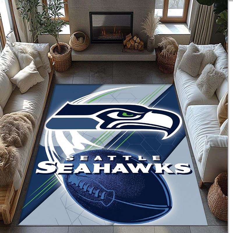 Tappeto in Velluto Cristallo Seattle Seahawks Morbido Anti?Tappetino Antiscivolo Comodo per Casa Soggiorno Camera da Letto Tappeto Decorativo