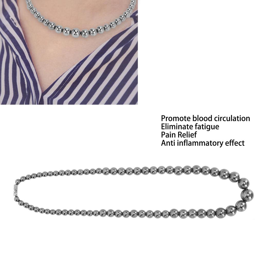 Terahertz Stone Necklace Unisex Simple Fashionable Pain Relief Therapy Energy Stone Necklace Gift