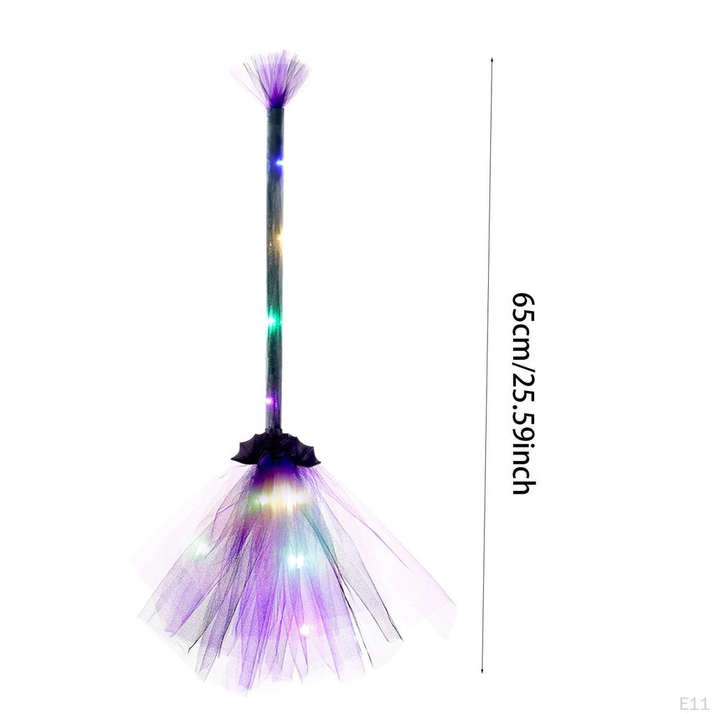 Escoba LED de Halloween, Adorno de Escoba, Accesorio Decorativo para Disfraz, Atrezzo de Cosplay para