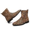 2024 Leopard Print Pattern Mid-Calf Ankle Boots Fashion Cowboy Boots Outdoor Men Boots Original Short Boots Designer Men's Shoes
