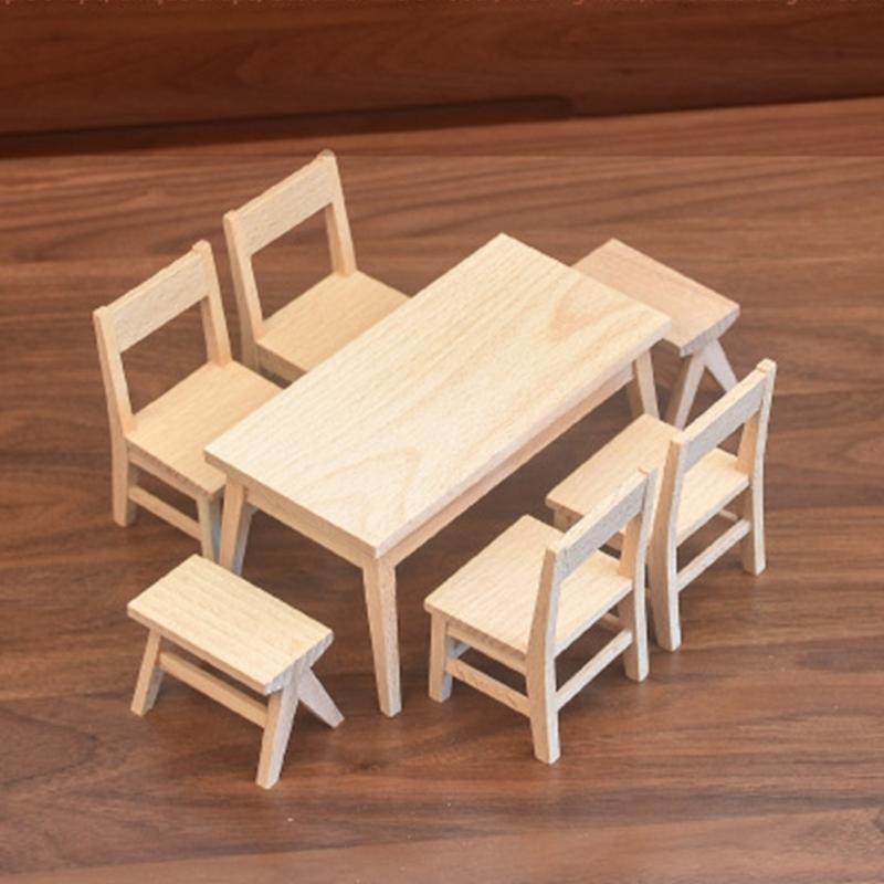 Doll House Zakka Chair Model Realistic Dollhouses Benches Chair Realistic Play Chair Realistic 1:12 Model Mini Size Toy