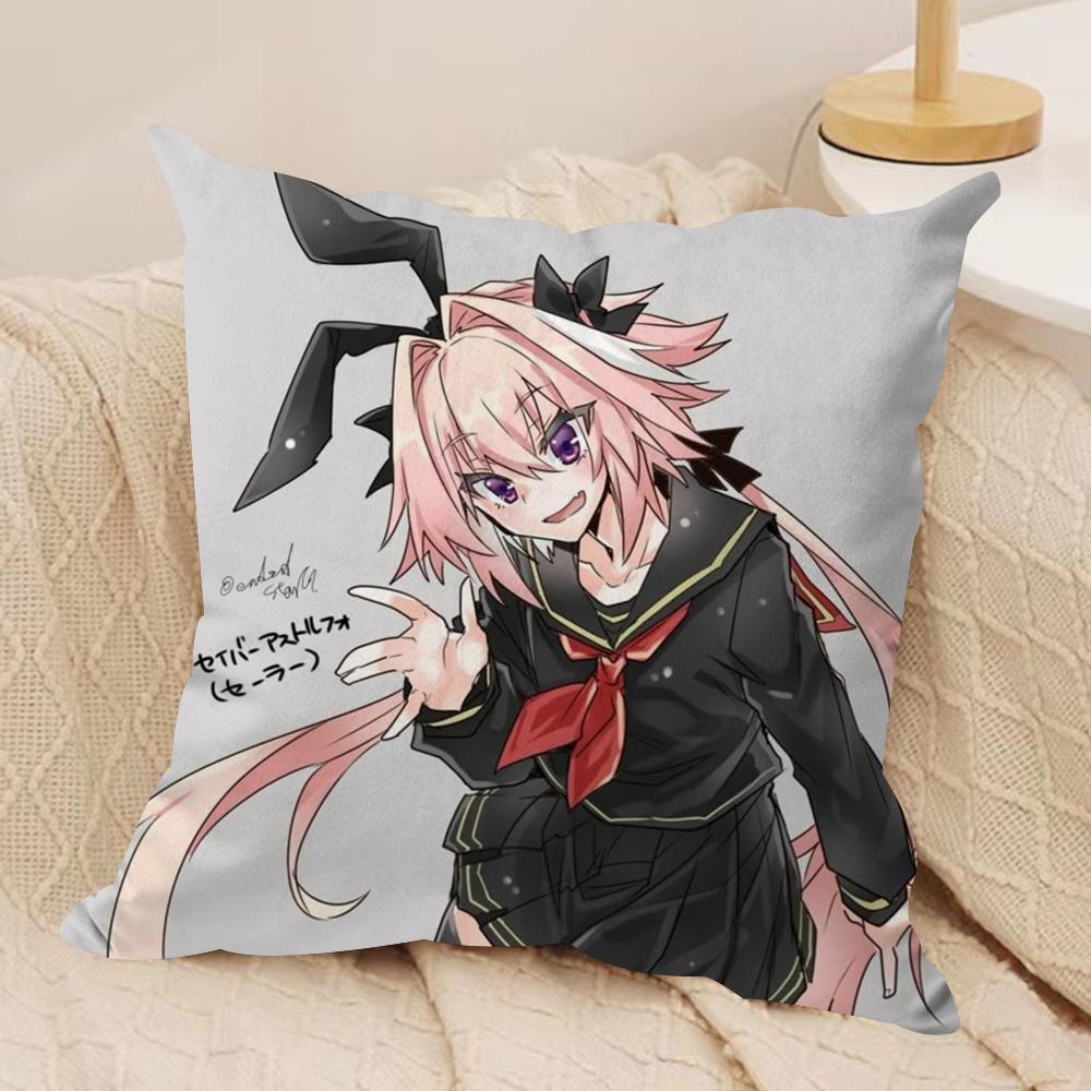 

Fate A-Apocrypha Astolfo Cushion Cover Silky Short Plush Double-Sided Printed Pillow Case for Sofa All Seasons Home Decor Gift 30cmx30cm