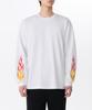 [Heat Standard] Flame Fist Rib Cuff Long Sleeve T-Shirt [White]