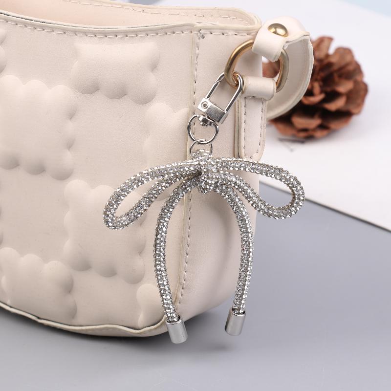Luxury Sweet Shiny Bow Keychain Bowknot Keyring Bag Pendant Bags Key Hanging Decoration For Girls Gift