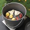 Camping Soup Pot Cookware with Lid 15L Large Outdoor Portable Hanging Pot Cooking Set for 8-10 People