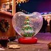 Giant Inflatable Christmas Ball Heart Shape Light Up Holiday Ornaments Figurine Inside Inflatable Decorated Ball With Remote