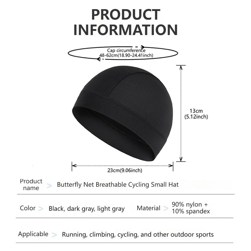 1Pcs Summer Hat Sunproof High Elastic Ice Silk Mesh Cooling Bike Helmet Liner Outdoor Sports Running Hat Men Women Unisex