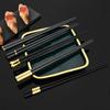Black Chopsticks Chinese Pairs 5 Food Sushi Sticks Reusable Korean Nonslip Chopsticks Set Alloy Tableware Palillos Chinos