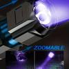 Rechargeable UV Flashlight UV395NM Zoomable Torch 3 Modes Camping Ultraviolet Flashlights For Pet Stacks Fluorescent Detection