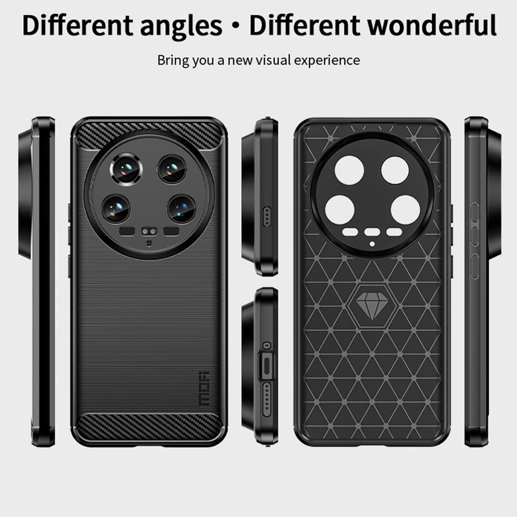 MOFI JK TPU Series-1 For Xiaomi 14 Ultra TPU Case Protective Phone Cover Carbon Fiber Texture