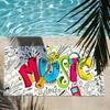 Ambesonne Music Towel Quick Dry Absorbent Beach Towel for Sports, Fitness, Swimming and Outdoor Activities