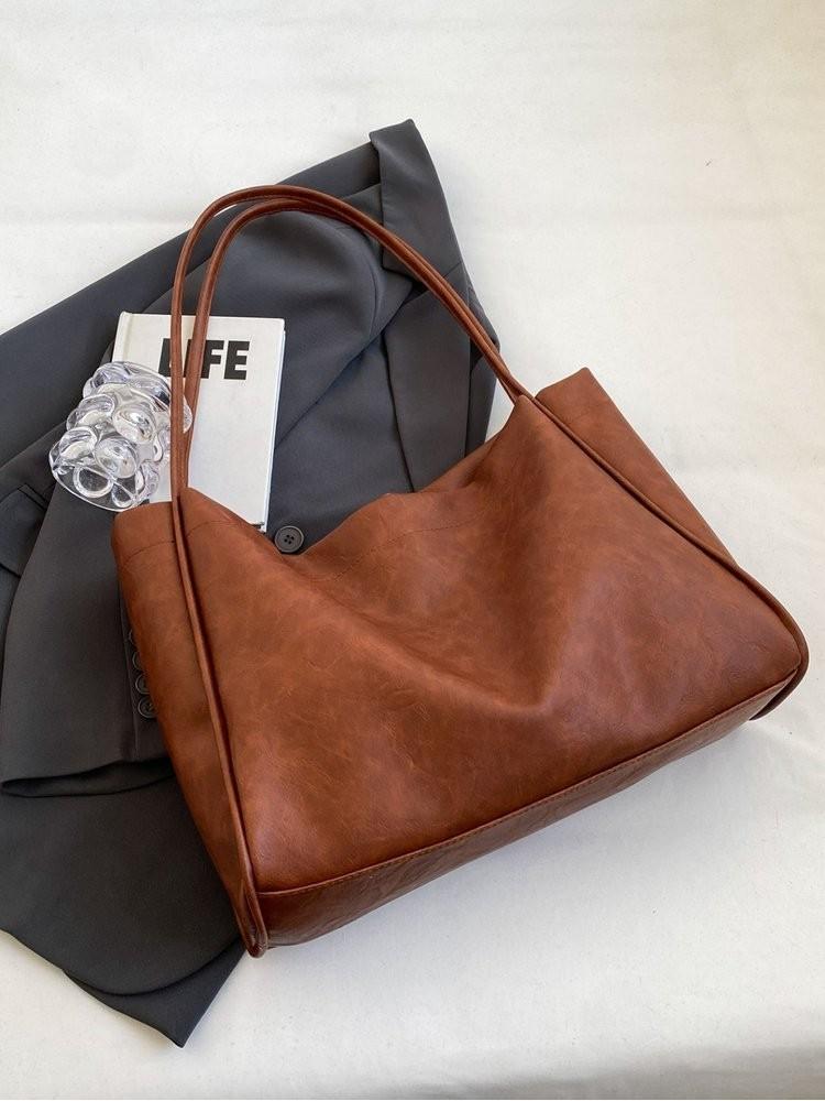 Stylish Korean Inspired Simple Women's Tote Shoulder Bag For Casual School Use