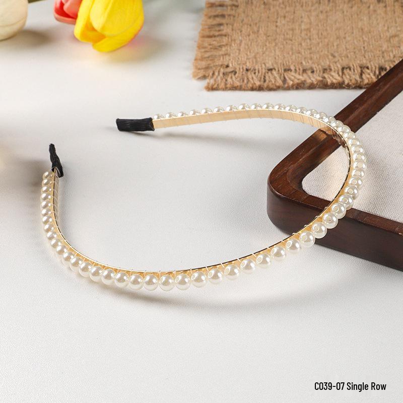 Women's French Retro High-End Pearl Headband: Versatile Hair Accessory for Styling and Face Washing