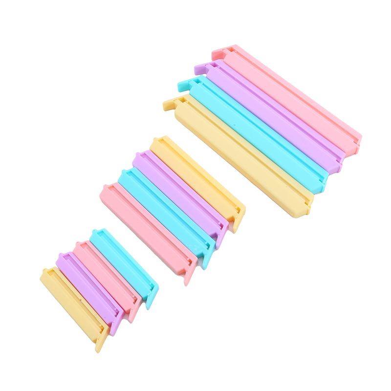 12 buc/pachet Dispozitiv de etanșare portabil pentru depozitarea alimentelor, din plastic, pentru conservarea gustărilor, unelte pentru cleme, accesorii de bucătărie, 3 dimensiuni diferite