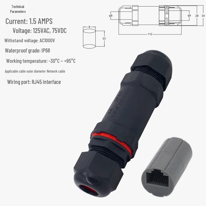 Shielded RJ45 Waterproof Cat6 Network Connector