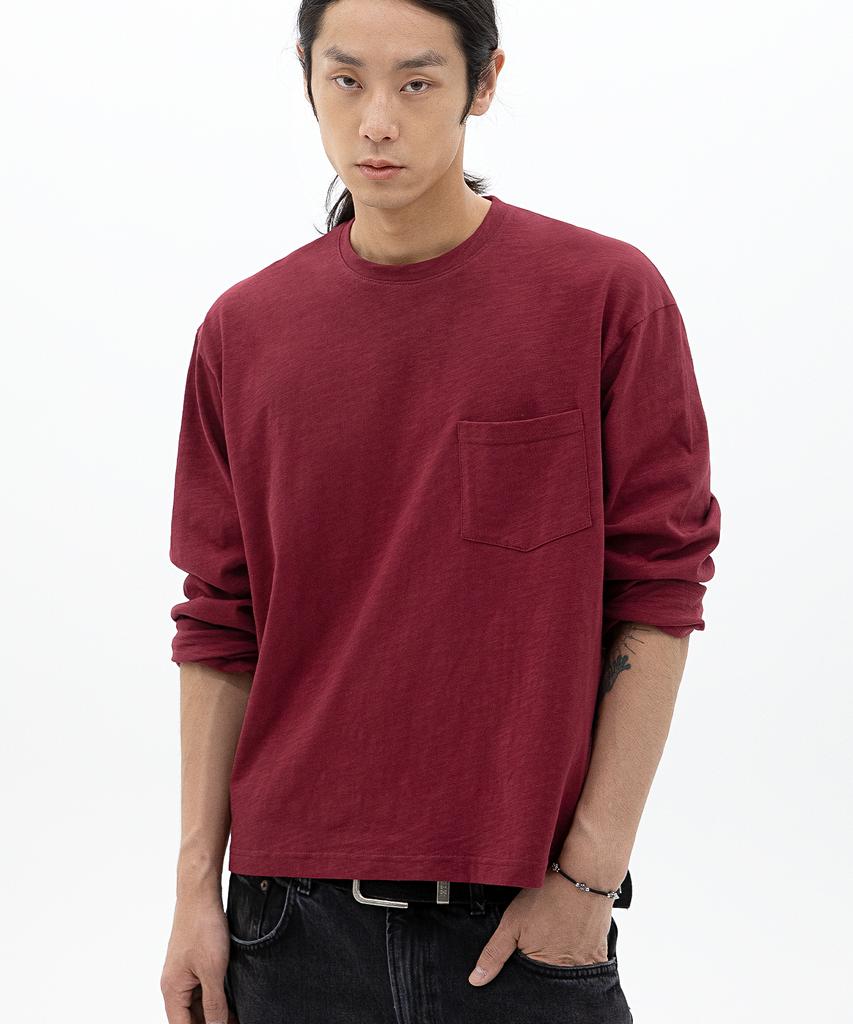 BRENSON Slub Pocket Layered Long Sleeve (Brown)