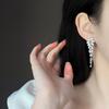 Cold Wind, No Ear Piercings, Ear Clips, Mosquito Coil Disc, Copper Plated with Zircon Studs, Women's Silver Fringed Earrings, High-end Sense