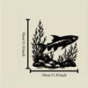 Metal Wall Art Fish Swimming Ocean Plants Stones, Black Silhouette Outdoor Decor, Housewarming Gift for Living Room Patio Coastal Modern Home