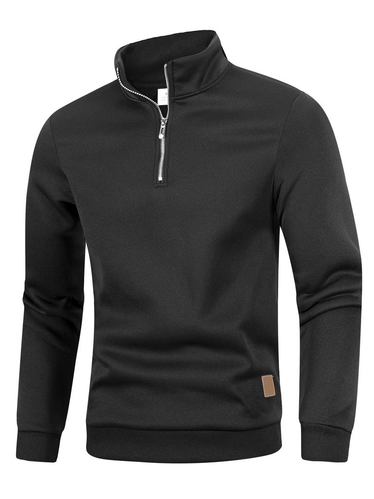 Men'S Quarter Zip Up Long Sleeveslim Fit Lightweight Mock Neck Pullover Casual Sweaters Half Turtleneck Cozy Outdoor Streetwear
