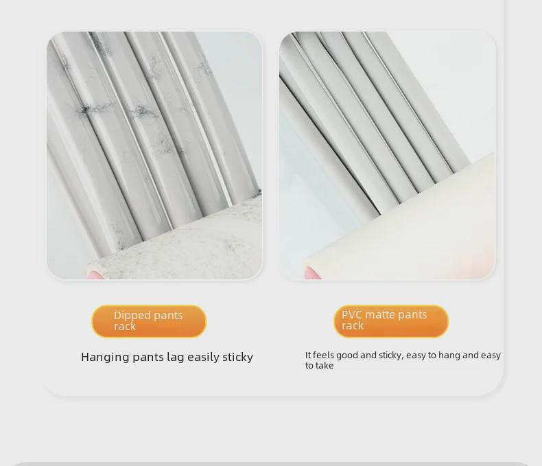 10-Pack Lala Livable Z-Shaped Pants Rack, Streamlined Design (25-29cm), Hanging Storage Solution