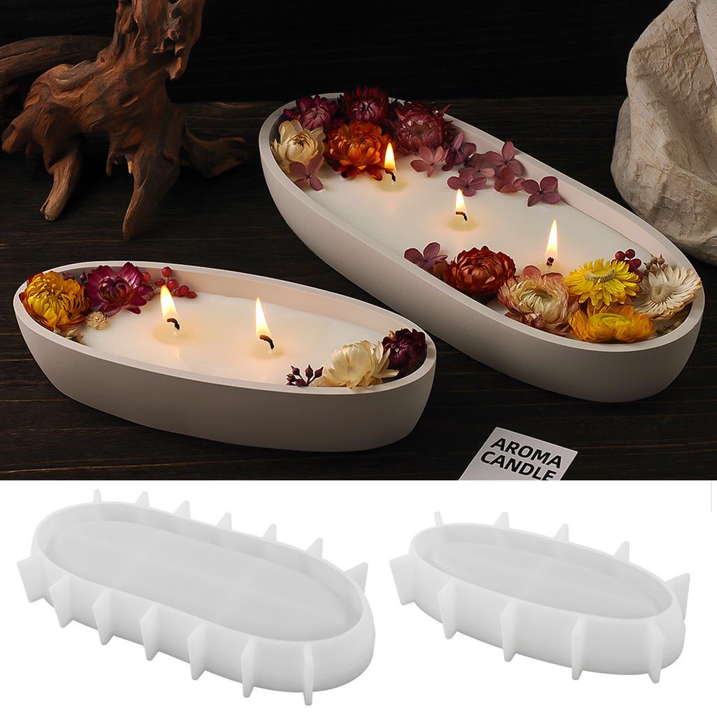 Beton Ovales Kerzenglas Silikonform DIY Schiffsform Handwerk Blumentopf Herstellung Gips Zement Aufbewahrungsbox Gussformen Heimdeko