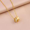 Double Ring Diamond Titanium Steel Necklace - Trendy, Versatile & Cute Women's Clavicle Chain