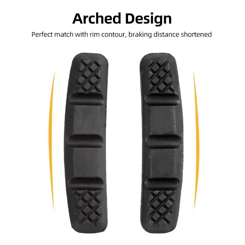 60mm Threaded V-Brake Pads All Weather Brake Shoes for MTB Mountain Bike Linear Pull Brakes Replacement Parts