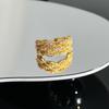 Collection retro Italian court style brushed hollow lace open ring women's fashion niche versatile ring