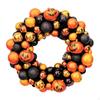 Pumpkin Halloween Wreath Front Door 15.7inch Artificial Garland for Window Party