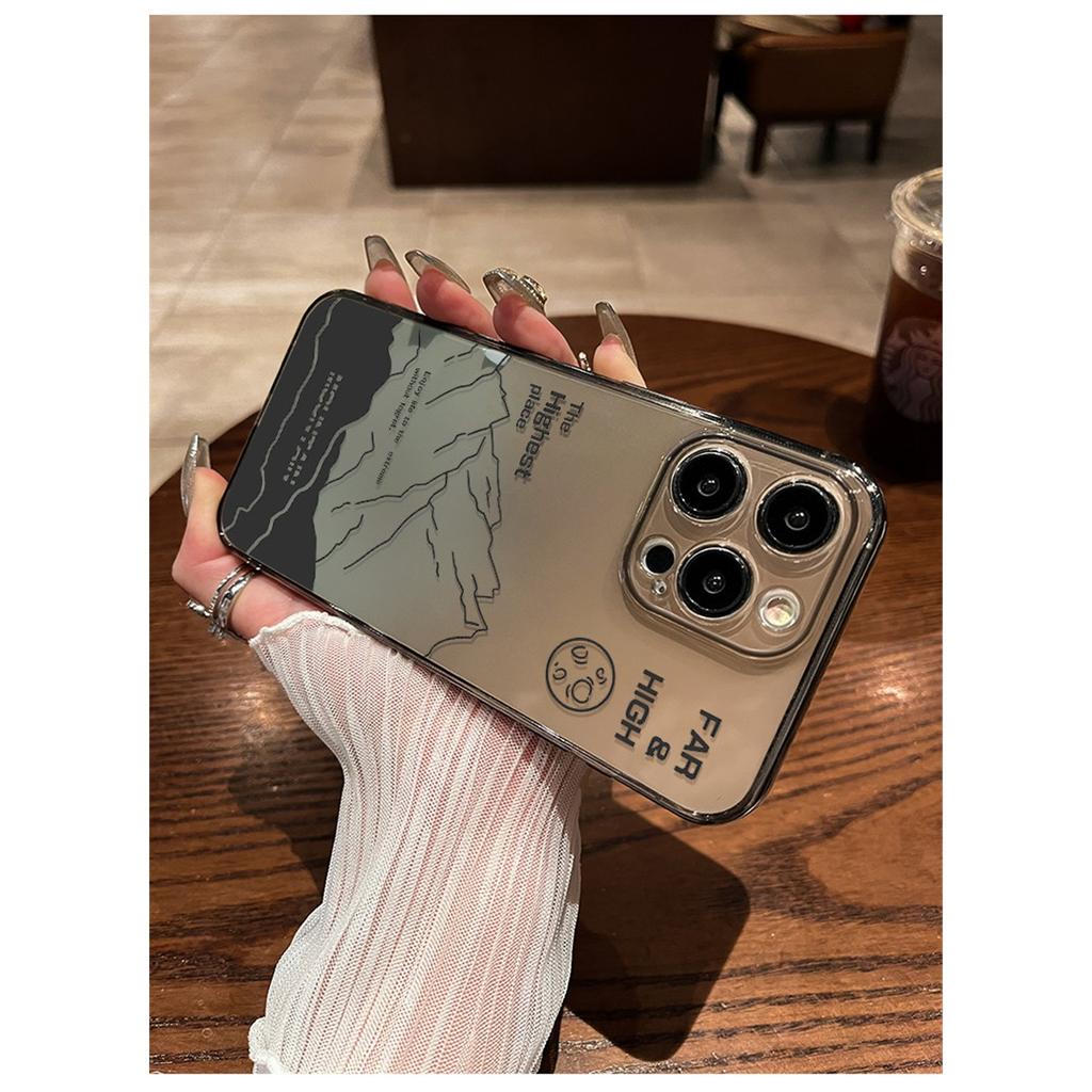 Minimalist Mountain Landscape TPU Phone Case For IPhone 15 14 13 12 11 Pro Max X XR XS 8 7 Plus, Clear Shockproof Protective Cover