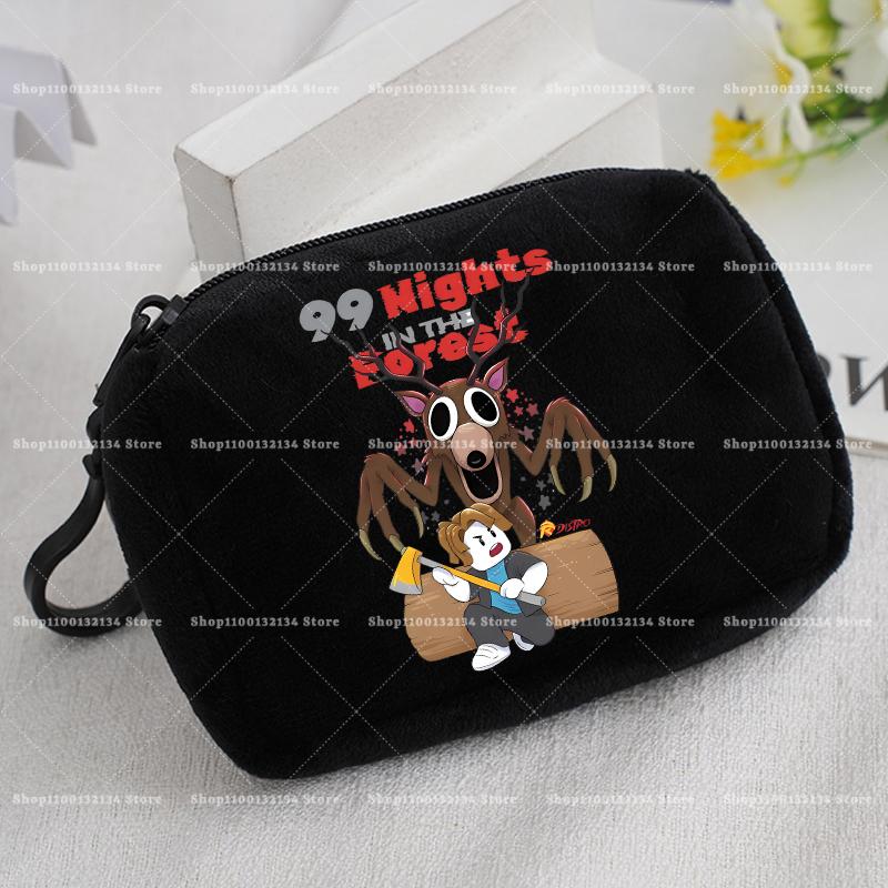 99 Nights In The Forests Soft Coin Purses Cartoon Print Mini Zipper Wallets Portable Key Change Pockets Storage Bags Boys Gift