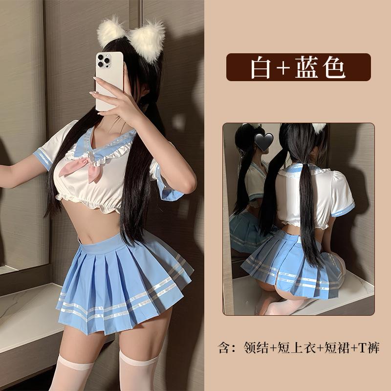 Sexy Lingerie Sexy Schoolgirl Sweet Waist Split Jk Uniform Pure Lust Temptation 9
