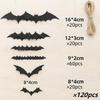 120 Pcs Halloween Bats Wall Decor - Realistic 3D Bats Halloween Wall Decorations - 4 Different Sizes Durable Bat Stickers for Room, Lawn, Window